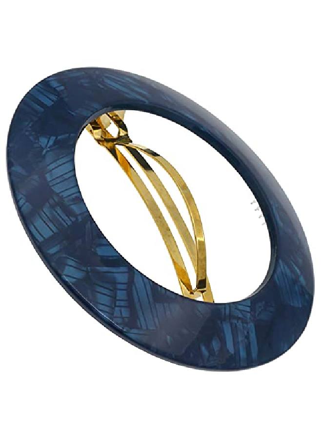 CAMILA Paris Cp3257 French Hair Barrette Clip For Girls Round Handmade Blue Strong Hold Grip Hair Clips For Women No Slip And Durable Styling Girls Hair Accessories Made In France - Image 1