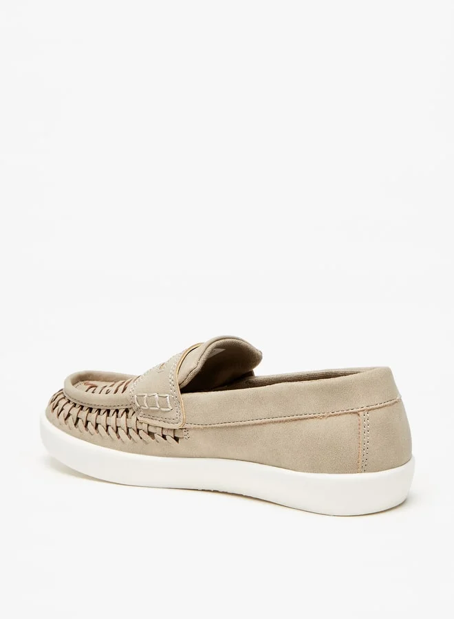Mister Duchini Boys Weave Textured  Slip-On Moccasins