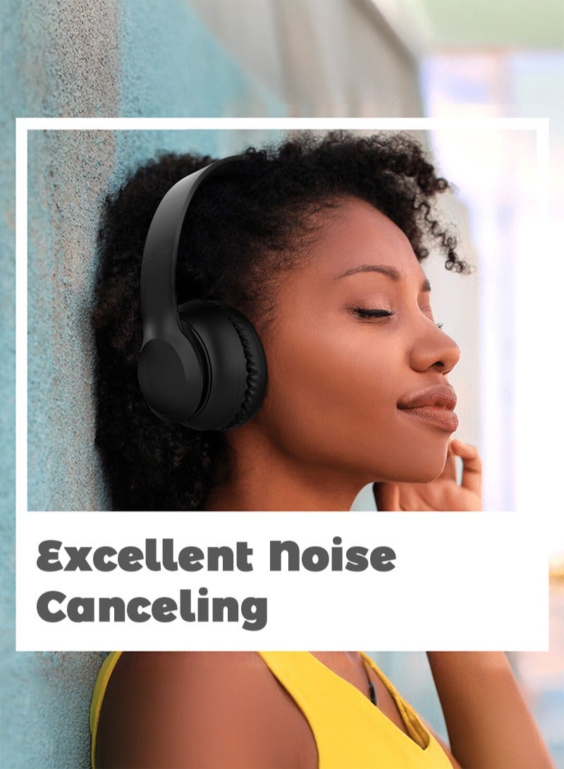 Wireless Over-Ear Headphones with Microphone, Lightweight Foldable & Portable 40MM Sound Unit Stereo Bass Headphones, Headphones for Smartphone & Computer - Image 2