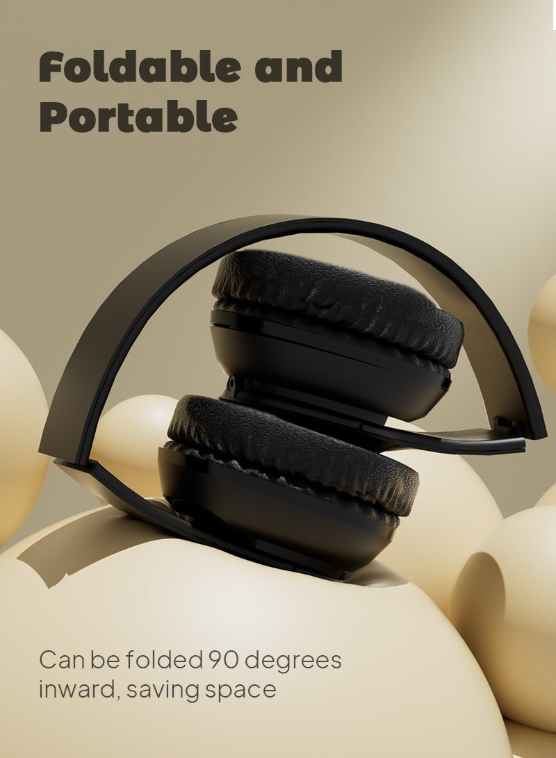 Wireless Over-Ear Headphones with Microphone, Lightweight Foldable & Portable 40MM Sound Unit Stereo Bass Headphones, Headphones for Smartphone & Computer - Image 5