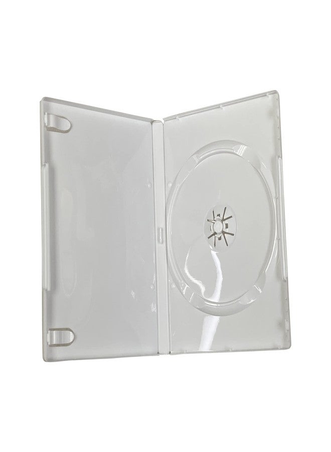 maxtek 25 Pack Maxtek Standard 14mm White Single Disc CD & DVD Cases with Outer Clear Artwork Insert Sleeve. Compatible for Nintendo Wii Discs. - Image 1