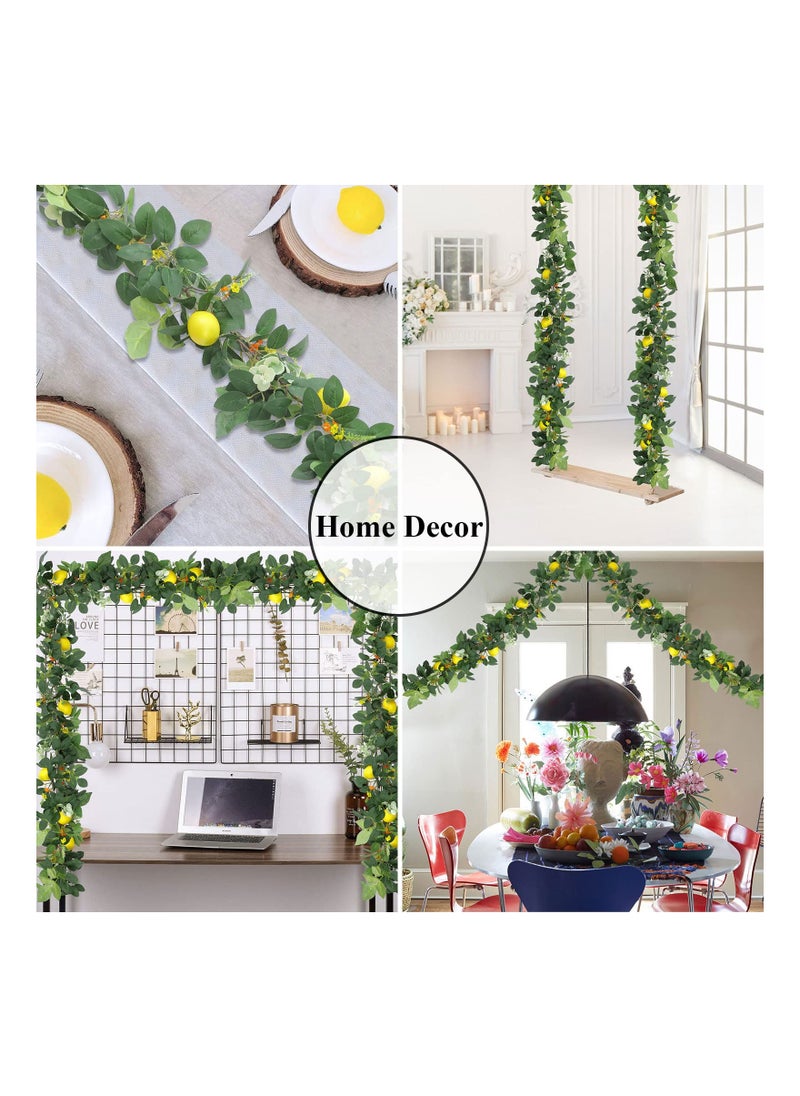 Generic 12Ft Artificial Lemon Wreath Set 2Pcs Summer Decor with Vibrant Flowers Ideal for Weddings Home and Door Decoration  - Image 5