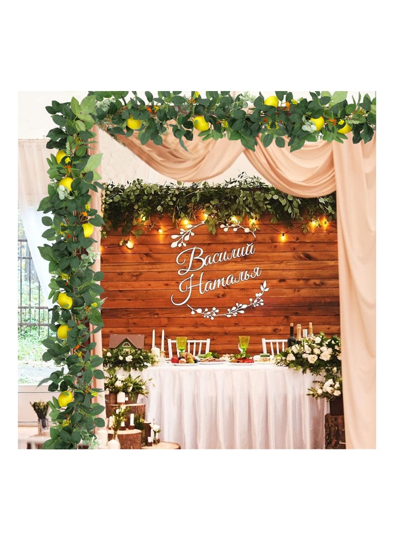 Generic - 12Ft Artificial Lemon Wreath Set 2Pcs Summer Decor with Vibrant Flowers Ideal for Weddings Home and Door Decoration - Image 1