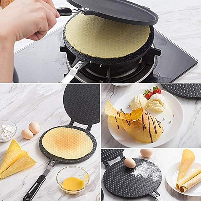 kesig Double Side Waffle Maker Pancake Crispy Cone Omelet Plates Mold for Waffle Cups Ice Cream Cone Maker for Home Kitchen Restaurant Snack Stand Cake Shop - Image 2