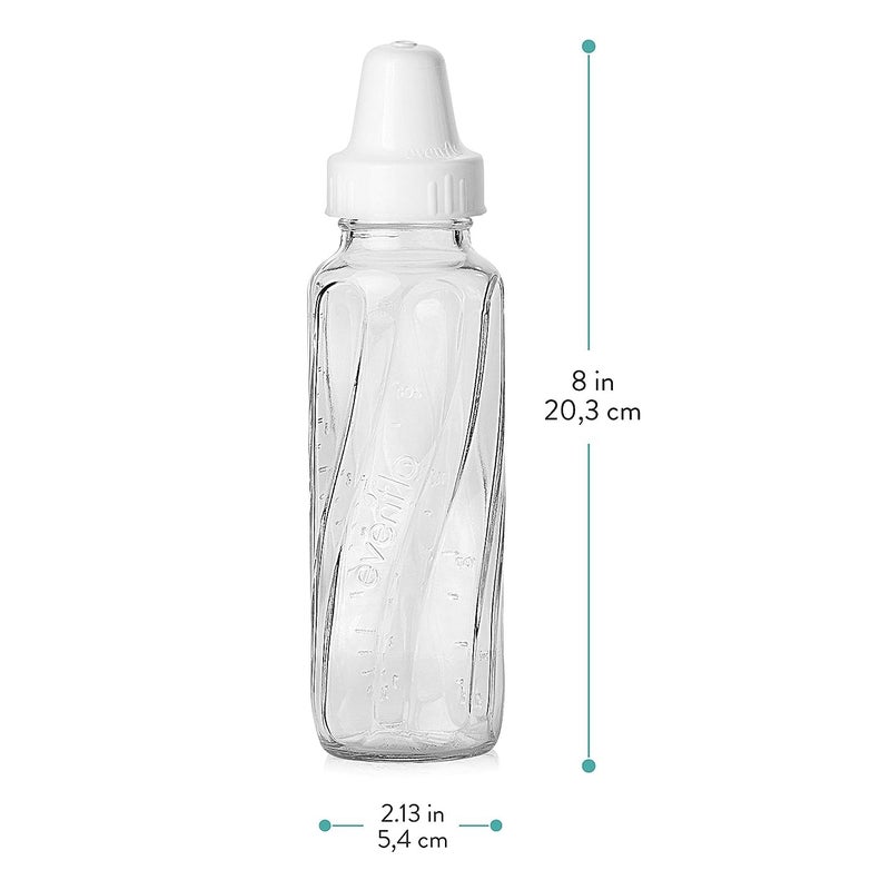 evenflo Feeding Classic Glass Bottle, Twist Bottles, 8 Oz, 2-Pack of 6 Bottles - Image 4