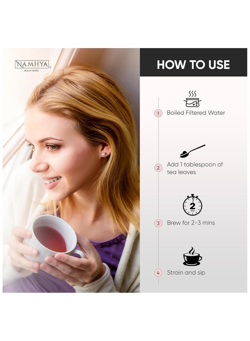 NAMHYA شاي العناية بمرضى السكري مع عشبة بانير دودي الرائعة وأعشاب أيورفيدية أخرى، مثل القرع المر، والجودوتشي، والهاريتاكي، وغيرها لتنظيم مستويات السكر في الدم، وتقوية المناعة (أوراق الشاي السائبة) - Image 4