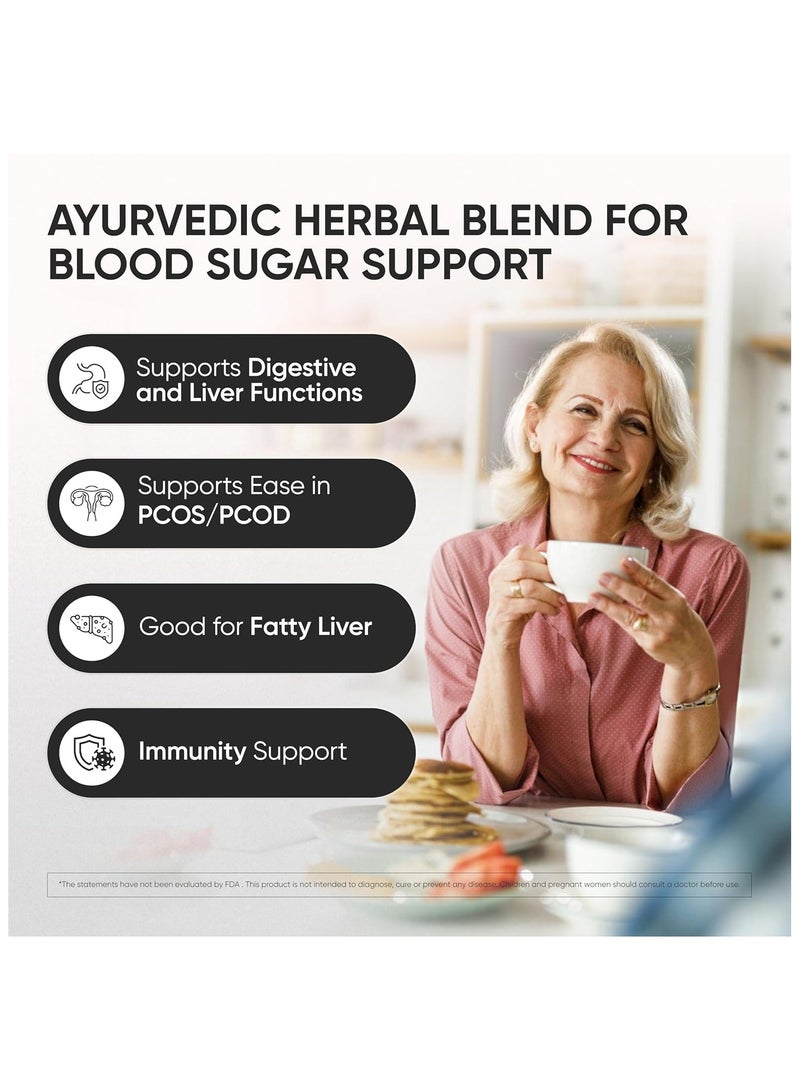 NAMHYA شاي العناية بمرضى السكري مع عشبة بانير دودي الرائعة وأعشاب أيورفيدية أخرى، مثل القرع المر، والجودوتشي، والهاريتاكي، وغيرها لتنظيم مستويات السكر في الدم، وتقوية المناعة (أوراق الشاي السائبة) - Image 3
