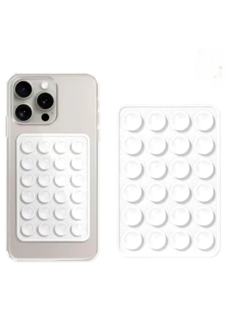 ACLIX Silicone Phone Sticky Grip, Adhesive Mount, for Smartphones, Hands-Free Phone Suction, Mobile Mirror Holder for Selfies and Videos | White - Image 1