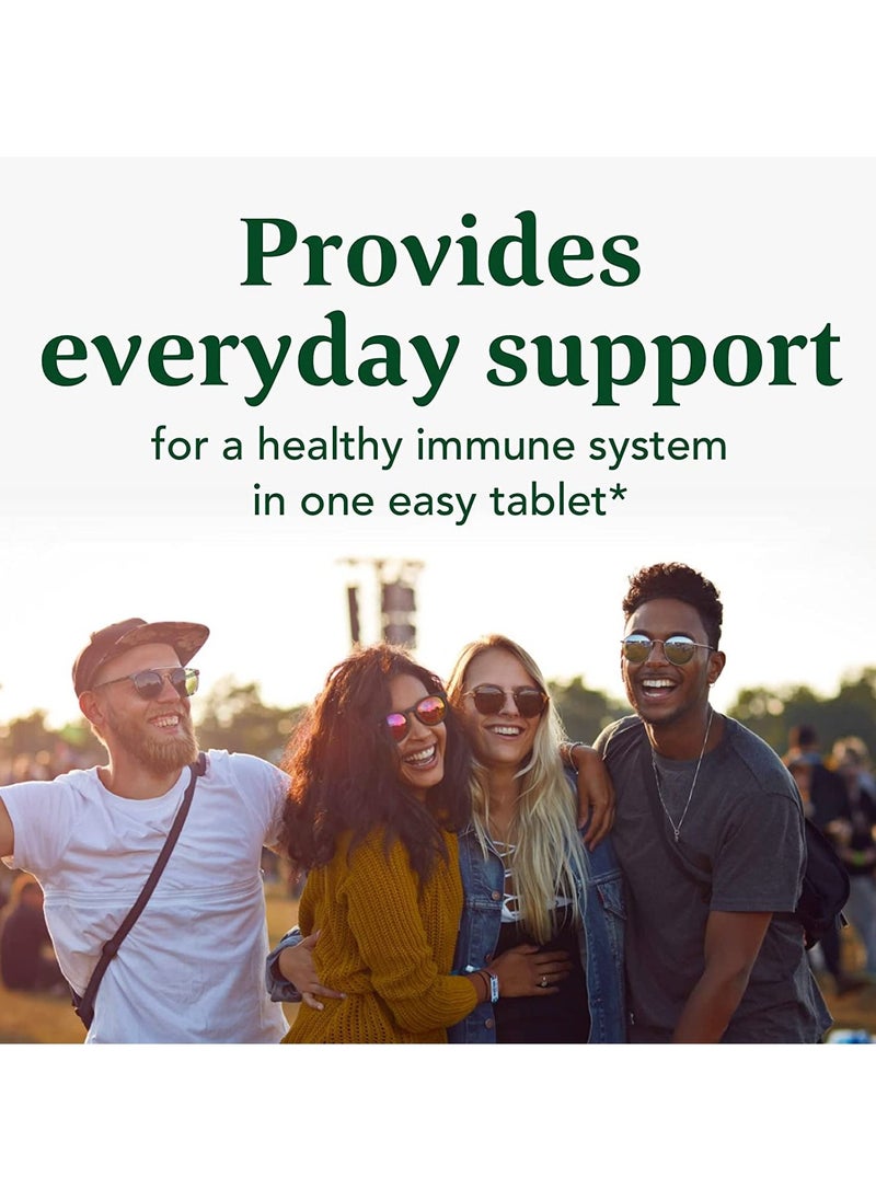 MegaFood - MegaFood Daily Immune Support - Immune Support Supplement With Vitamin C, Vitamin D, Zinc, Astragalus Root, and More - Vitamins for Women & Men - Non-GMO - Made Without 9 Food Allergens - 60 Tabs - Image 1