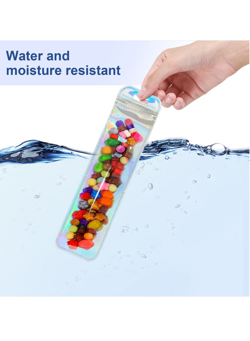 SOLARAE 200 قطعة أكياس هولوجرافية قابلة لإعادة الإغلاق، حقيبة تخزين هولوجرافية للورود لتغليف المجوهرات، ملمع الشفاه، الملصقات، الرموش، الحلوى، الوجبات الخفيفة، 2.56x9.44 (قوس قزح) - Image 4