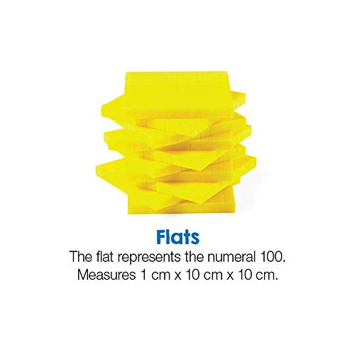 hand2mind Yellow Plastic Base Ten Blocks Flats Set Place Value Blocks Counting Cubes for Kids Math Base Ten Blocks Classroom Set Math Blocks Kindergarten Base 10 Math Manipulatives Set of 10 - Image 5