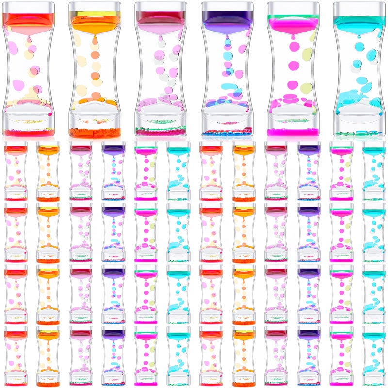 Hollowfly 36 Pcs Liquid Motion Bubbler Timer Sensory Fidget Colorful Hourglass Desktop Calming Tool for Autism Stress Relief Stocking Stuffers - Image 3