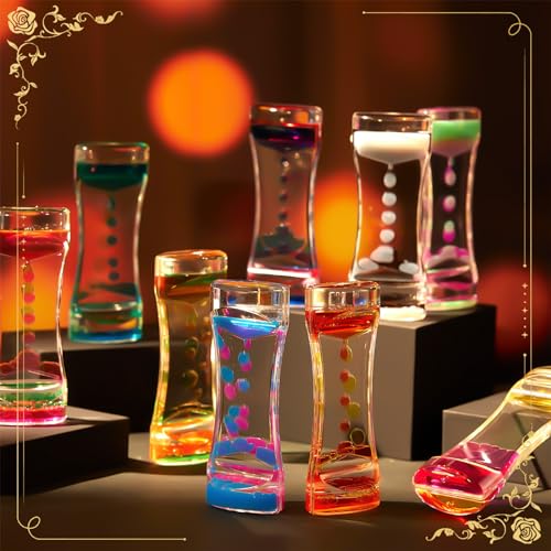 Hollowfly 36 Pcs Liquid Motion Bubbler Timer Sensory Fidget Colorful Hourglass Desktop Calming Tool for Autism Stress Relief Stocking Stuffers - Image 5
