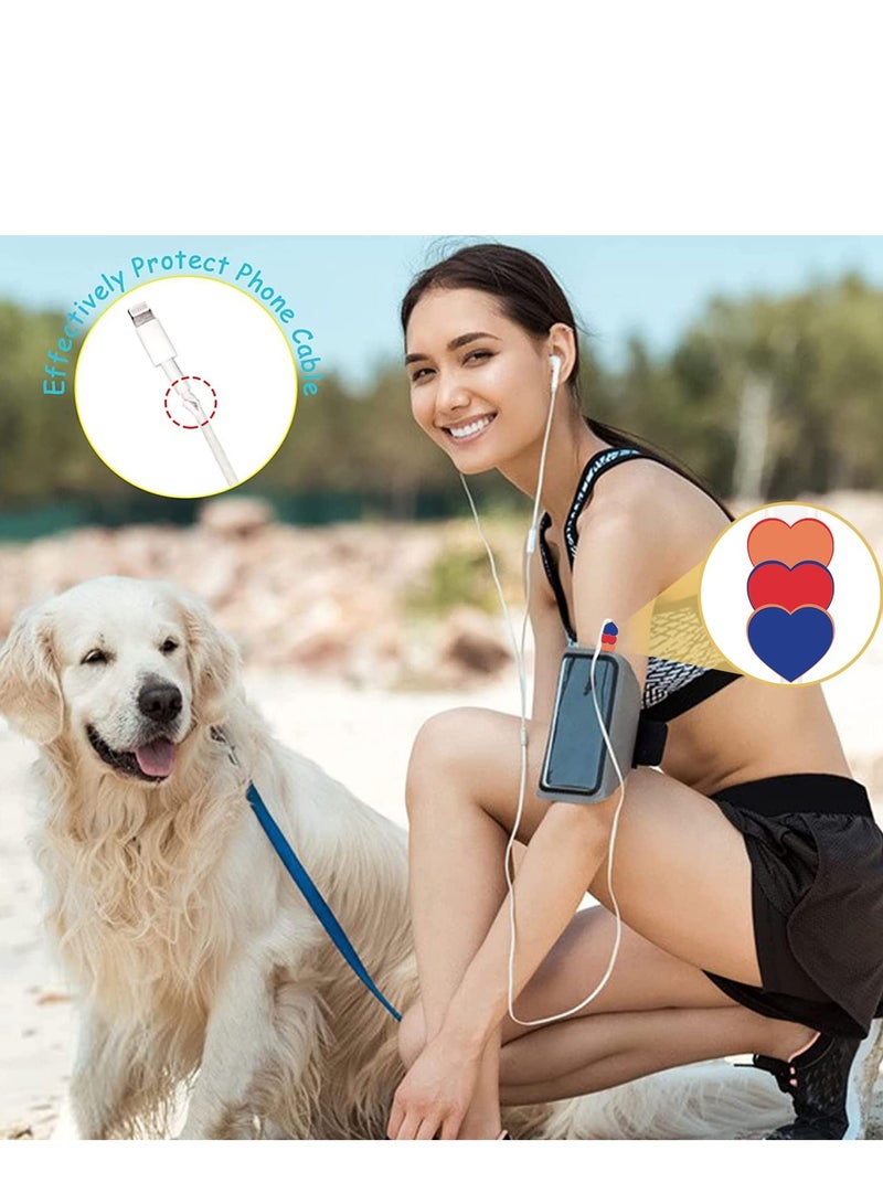 Y&D Cable Protector for iPhone Type-c Charger LOVE Hearts Pattern 4 PCS Set Women Girls Kids TeenCable ChomperPhone Charger Saver - Image 5