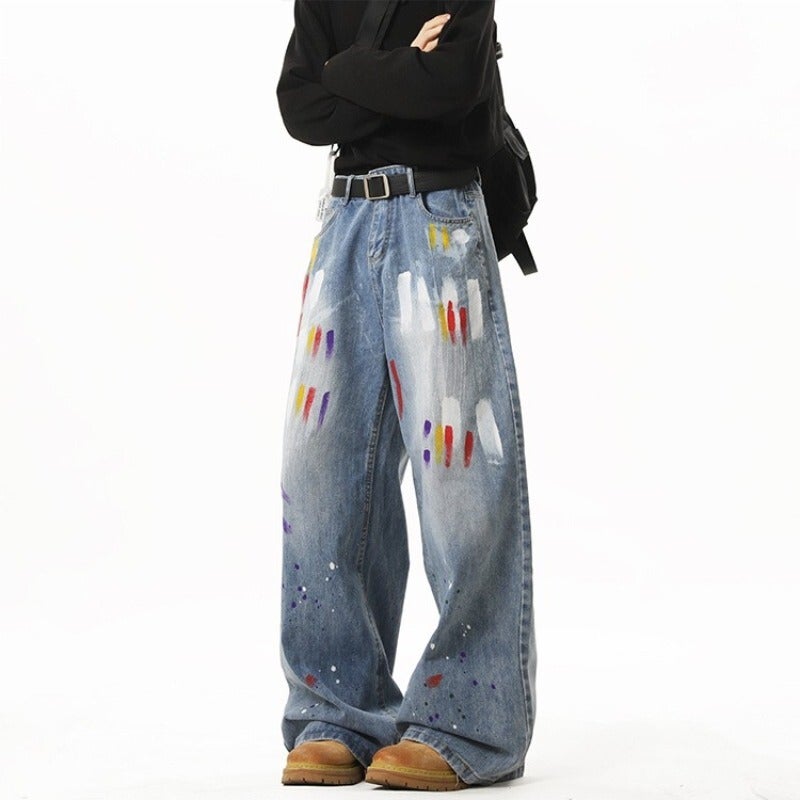 Unisex Classic Denim Jeans Loose Fit Daily Outdoor Wear - Image 3