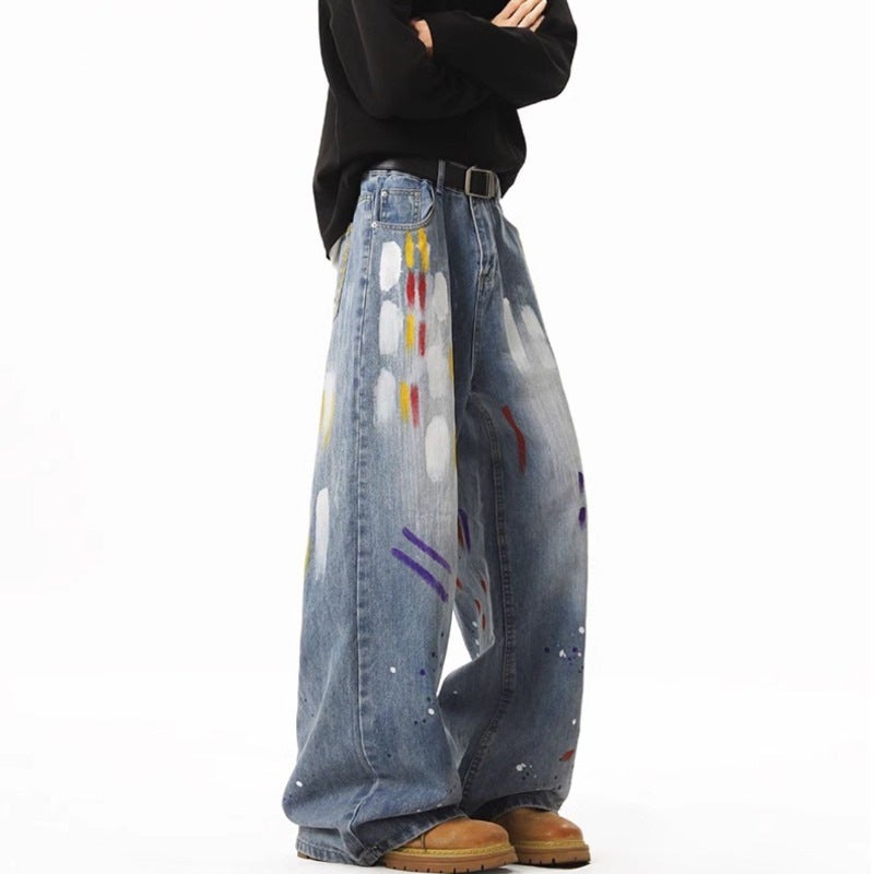 Unisex Classic Denim Jeans Loose Fit Daily Outdoor Wear - Image 1