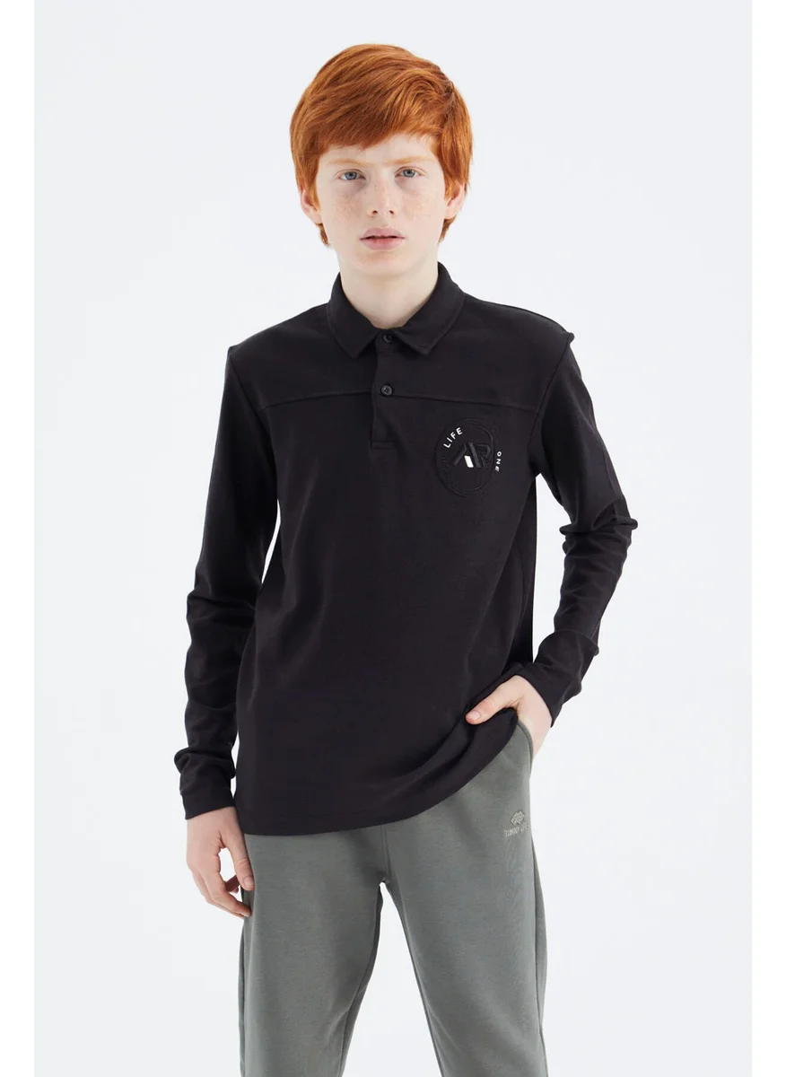 تومي لايف Black Polo Neck Boy T-Shirt - 11172