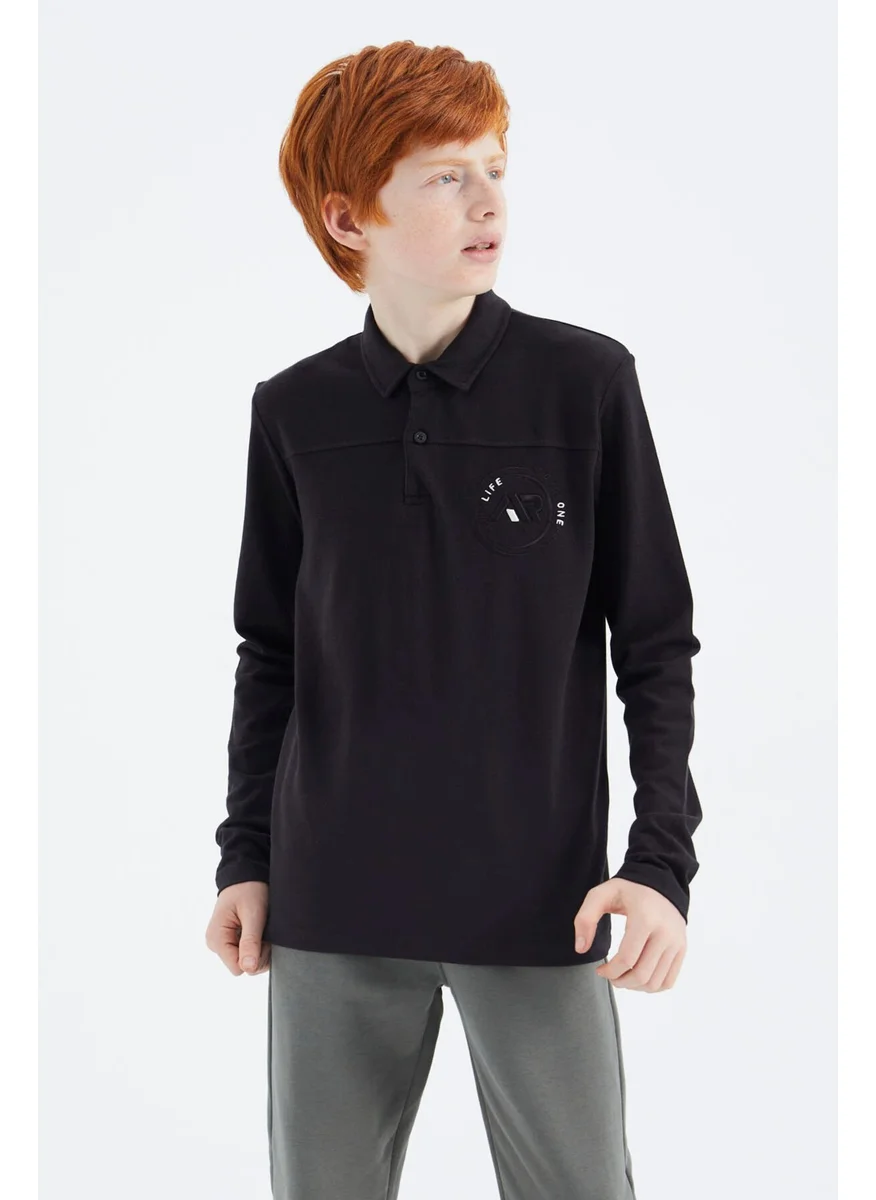 تومي لايف Black Polo Neck Boy T-Shirt - 11172