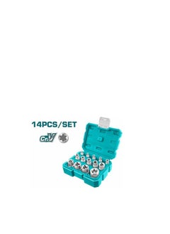 توتال Total طقم مقبس نجمي 14 قطعة من النوع E - THKTETS0114| 5 قطع 1/4" 5 قطع 3/8" 4 قطع 1/2" مقابس | Cr-V ممتاز للميكانيكيين المحترفين وعشاق الأعمال اليدوية  - Image 2