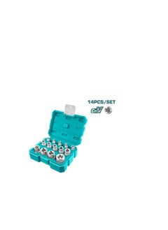 توتال Total طقم مقبس نجمي 14 قطعة من النوع E - THKTETS0114| 5 قطع 1/4" 5 قطع 3/8" 4 قطع 1/2" مقابس | Cr-V ممتاز للميكانيكيين المحترفين وعشاق الأعمال اليدوية  - Image 3
