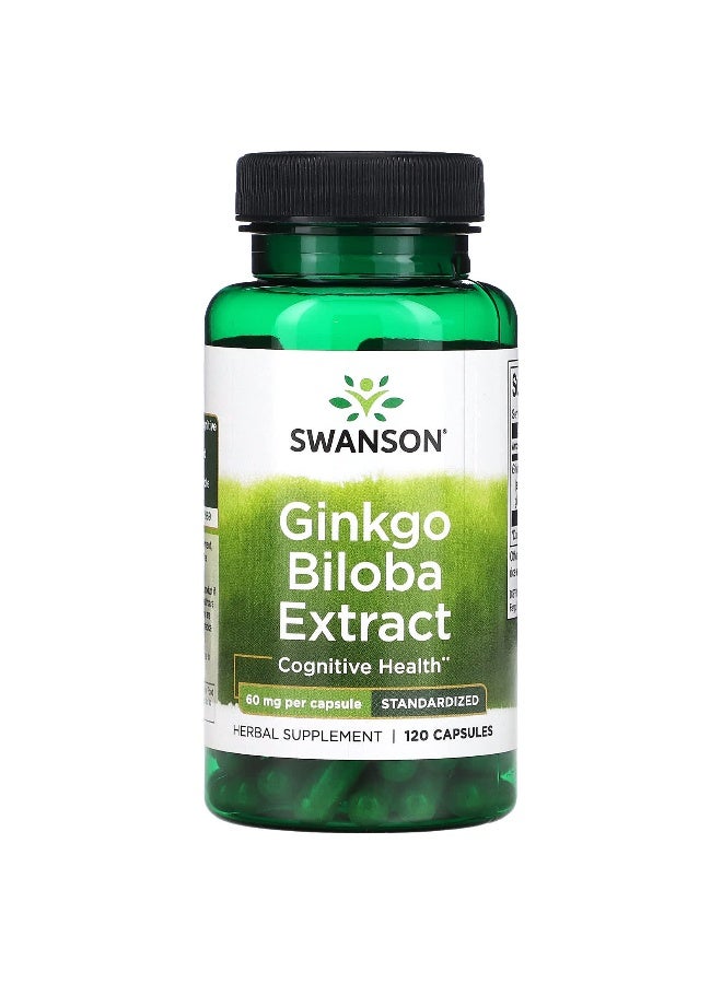 Swanson, Ginkgo Biloba Extract, 60 mg, 120 Capsules