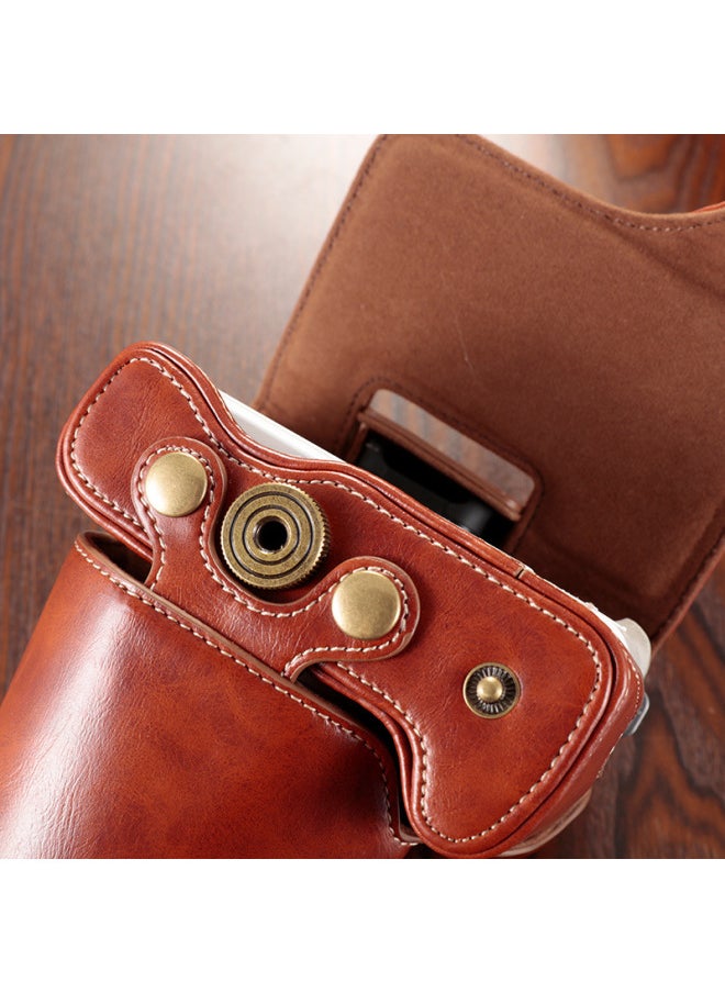 Generic Canon M50 Camera Bag M50 II M62 M100 M200 R50 R10 Leather Protective Case Photography Bag For Professional And Hobbyists-Dimensions:M6 II  Coffee  - Image 5