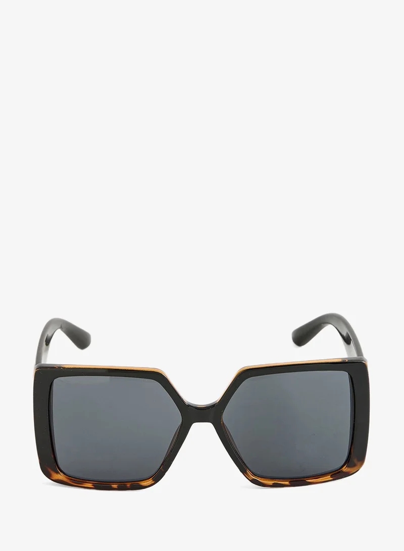 REDTAG Women Black and Brown Oversized Sunglasses