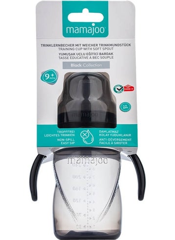 Mamajoo Non-Spill Educational Cup with Handle Black 270 ml Anti-Colic Spout  - Image 4