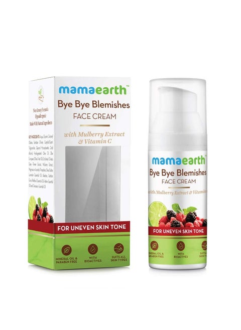 Mamaearth Bye Bye Blemishes Face Cream, For Pigmentation and Blemish Removal, With Mulberry Extract and Vitamin C - 30ml
