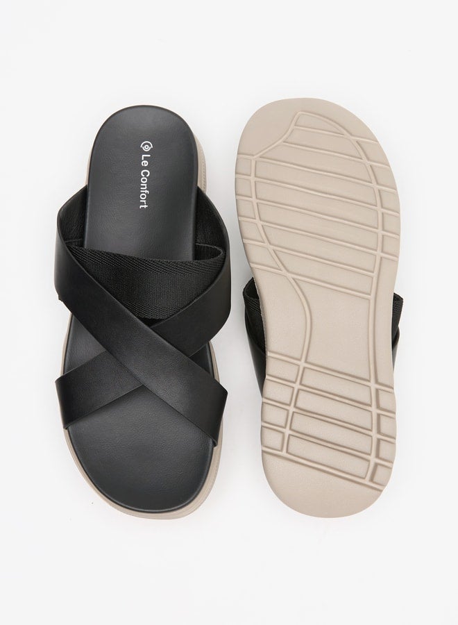 Le Confort Men Solid Criss Cross Strap Sandals  - Image 5