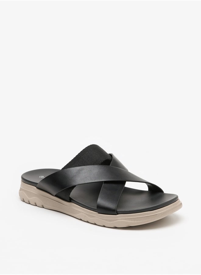 Le Confort Men Solid Criss Cross Strap Sandals  - Image 1