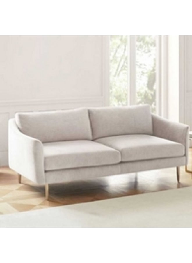 Homzmart Swedish Wood and Linen 2-Seater Sofa - White  - Image 3