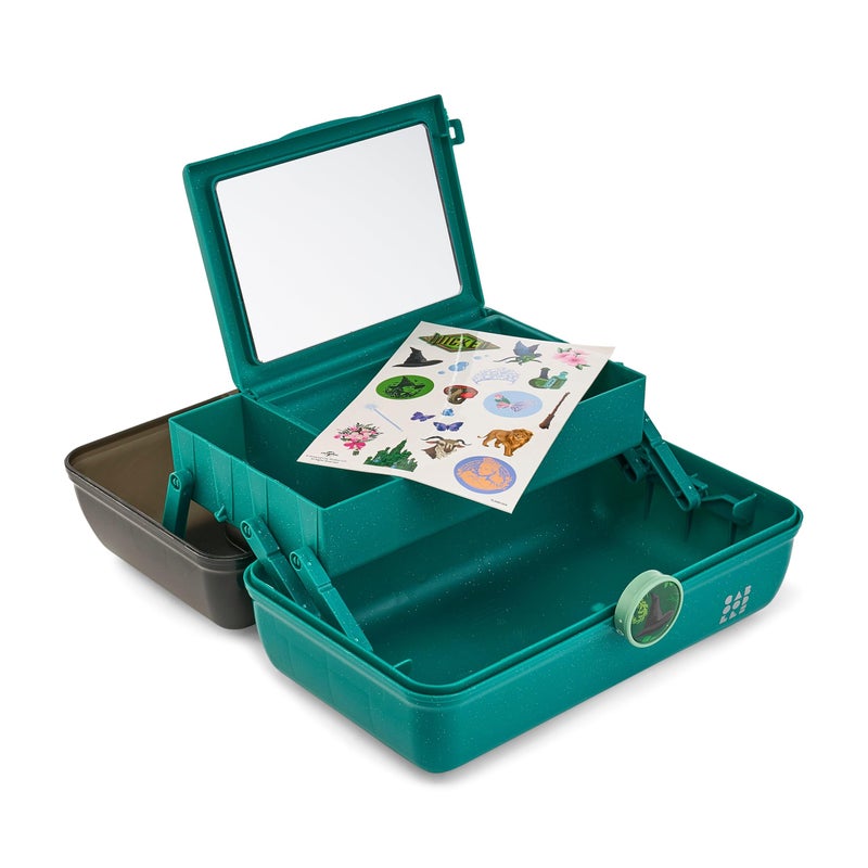 Caboodles On-The-Go Girl Makeup Box, Wicked: For Good Elphaba Essence Limited Edition, Hard Plastic Makeup Organizer Box, Built-In Mirror, Secure Latch, Includes a Wicked-Themed Sticker Sheet - Image 2