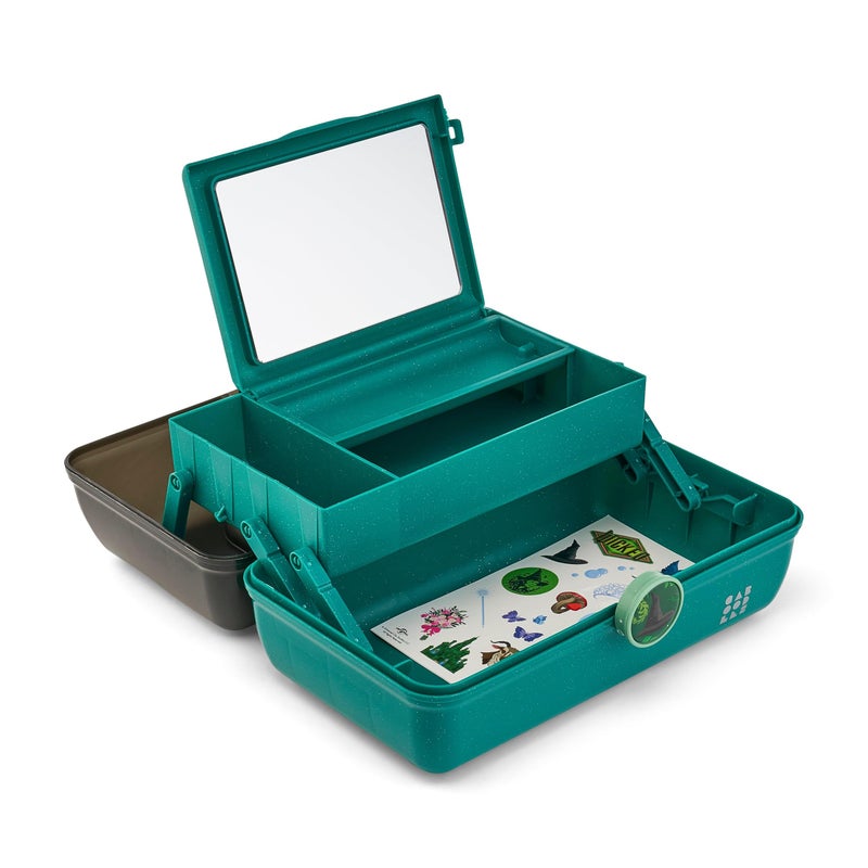 Caboodles On-The-Go Girl Makeup Box, Wicked: For Good Elphaba Essence Limited Edition, Hard Plastic Makeup Organizer Box, Built-In Mirror, Secure Latch, Includes a Wicked-Themed Sticker Sheet - Image 3