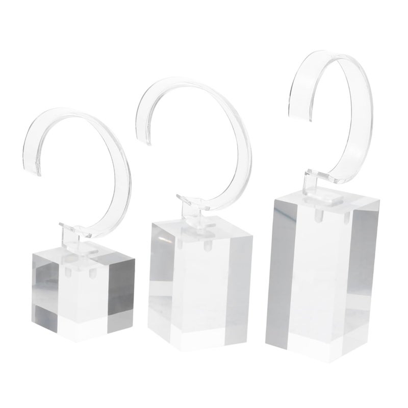 3 Pcs Acrylic Kids Watch Stand Bracelet Holder Display Rack Desktop Organizer - Image 2