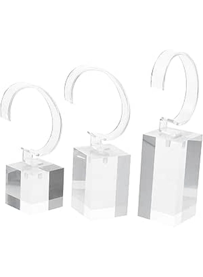 3 Pcs Acrylic Kids Watch Stand Bracelet Holder Display Rack Desktop Organizer - Image 1