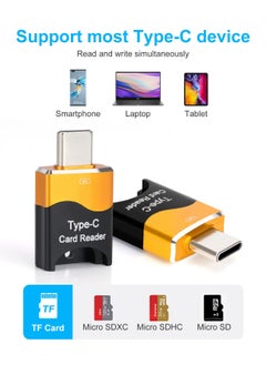 Excefore TF Card Reader, 2PC Micro SD Card Reader, High-Speed External Memory，Type C TF Memory Card Reader Adapter Compatible with Laptops, MacBook, Galaxy  - Image 3