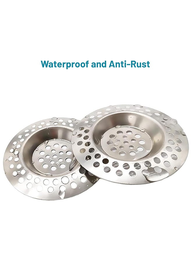 Home Pro مث catcher شعر عالمي للحمام مانع انسداد سدادة حوض استحمام غطاء تصريف حوض الاستحمام مصفاة حوض مطبخ من الفولاذ المقاوم للصدأ 2 قطعة - Image 4