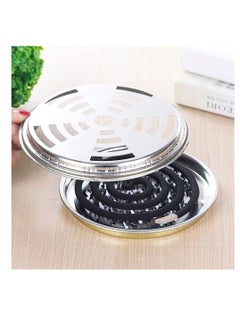 Excefore Mosquito Coil Holder with Cover Coil Incense Burner with Cover Metal Mosquito Sandalwood Tin for Home and Outdoor(4 PCS)  - Image 3