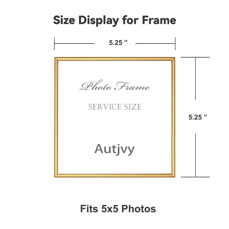 Autjvy 5x5 Picture Frame Set of 2  Matte Gold Modern Simple Thin Aluminum Metal Photo Frames with HD Real Glass  Display for Tabletop and Wall Collage  2 Pack - Image 2