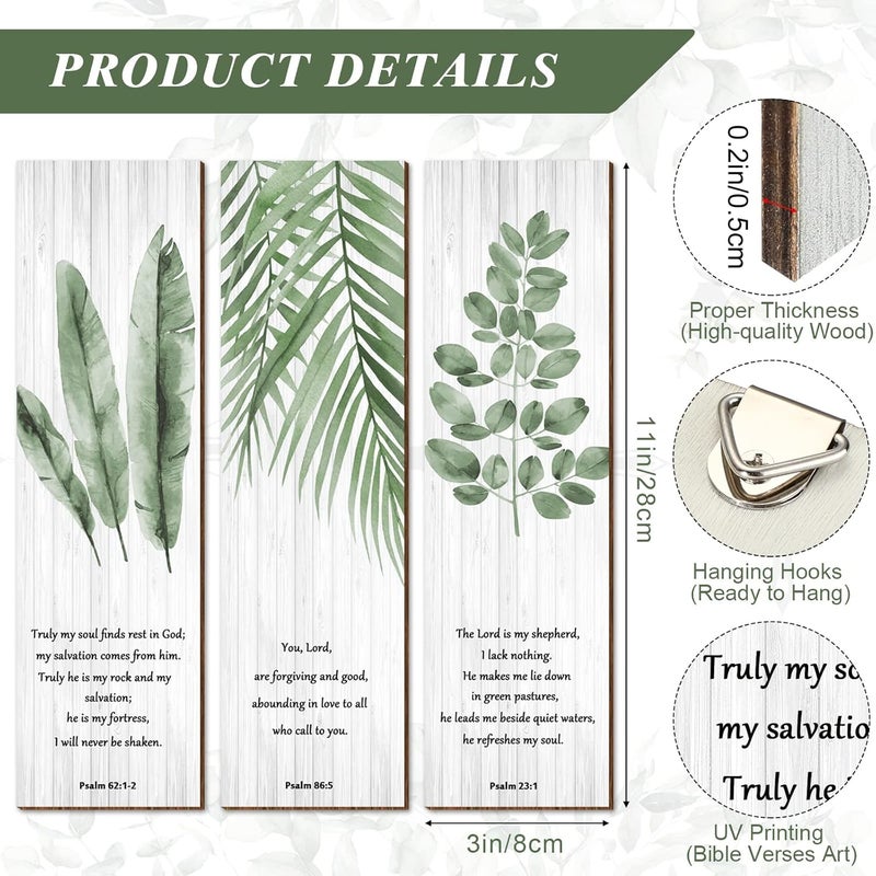 BPA Bible Verses Wall Decor - Set of 3 Rustic Art - Image 2