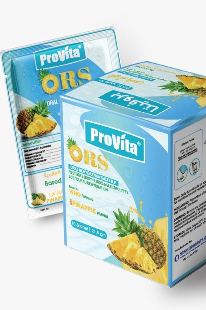 PROVITA ORS Oral Rehydration Salts Pineapple Flavour 10 SACHETS