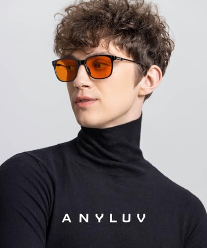 ANYLUV Blue Light Glasses for Men Lightweight Computer Gaming Glasses Stylish Anti Eyestrain Blue Light Blocking Men - Image 3