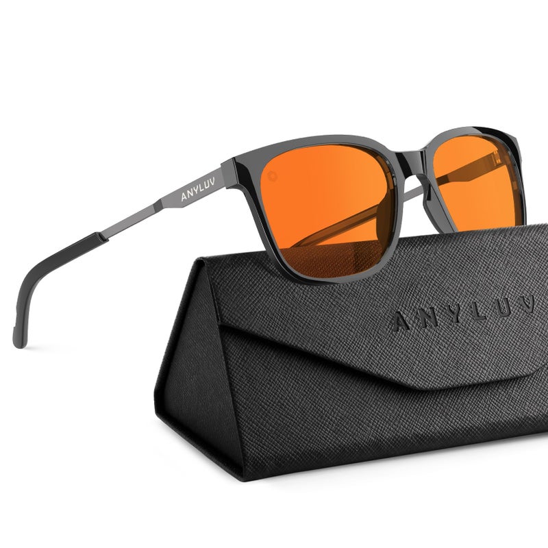 ANYLUV Blue Light Glasses for Men Lightweight Computer Gaming Glasses Stylish Anti Eyestrain Blue Light Blocking Men - Image 2