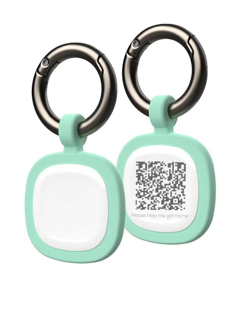 2Pcs QR Code Pet ID Tags, Silent Silicone Dog Cat Tags, Personalized, Modifiable Online Profile, Free Pet Page, Instant Location Alert via Email