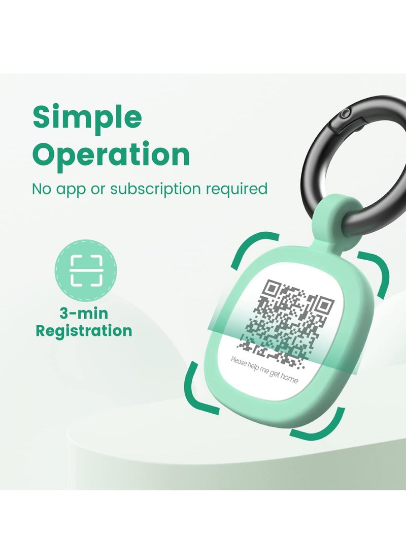 2Pcs QR Code Pet ID Tags, Silent Silicone Dog Cat Tags, Personalized, Modifiable Online Profile, Free Pet Page, Instant Location Alert via Email