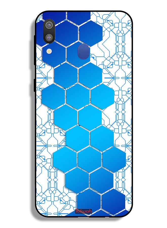 Tolwak Samsung Galaxy M20 Protective Case Cover Honeycomb Hexagon Icon Networks - Image 2