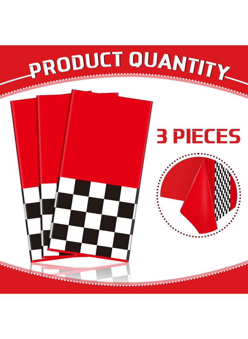 Car Birthday Party Supplies - Racing Decorations, Racetrack Tablecloth, 54 x 108 Inch, Fresh Style, 3 Sheets