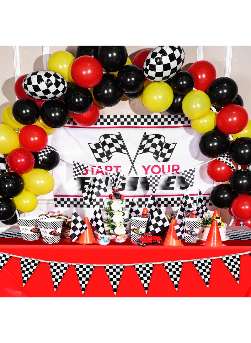Car Birthday Party Supplies - Racing Decorations, Racetrack Tablecloth, 54 x 108 Inch, Fresh Style, 3 Sheets