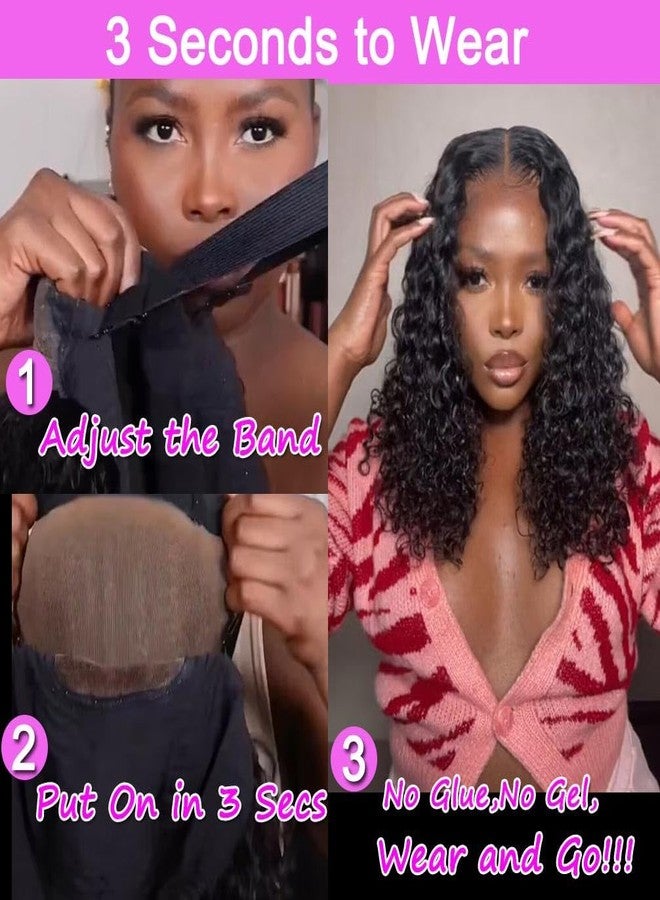 Srakuw Glueless Wigs Human Hair Pre Plucked Pre Cut 4x4 Lace Front Wigs for Black Women Wear and Go Glueless Wig for Beginners Curly Human Hair Wig (18 Inch) - Image 5